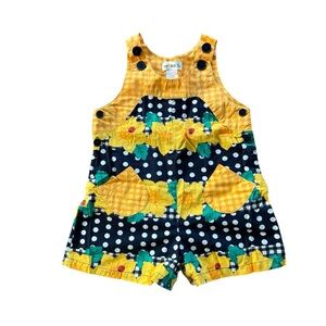 Vintage 90s Gymboree Sunflower Romper Vintage Small 12M- 2 1/2 Years Rainbow Tag